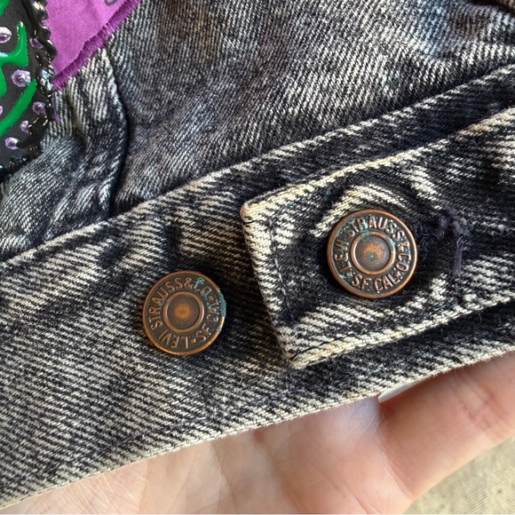OOAK  1990’s Vintage Levi’s Customized Acid Wash Western Denim Jacket - Picture 9 of 12